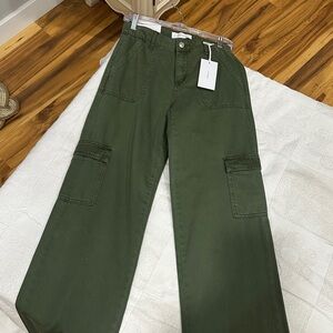 Velvet Olive Green Trousers